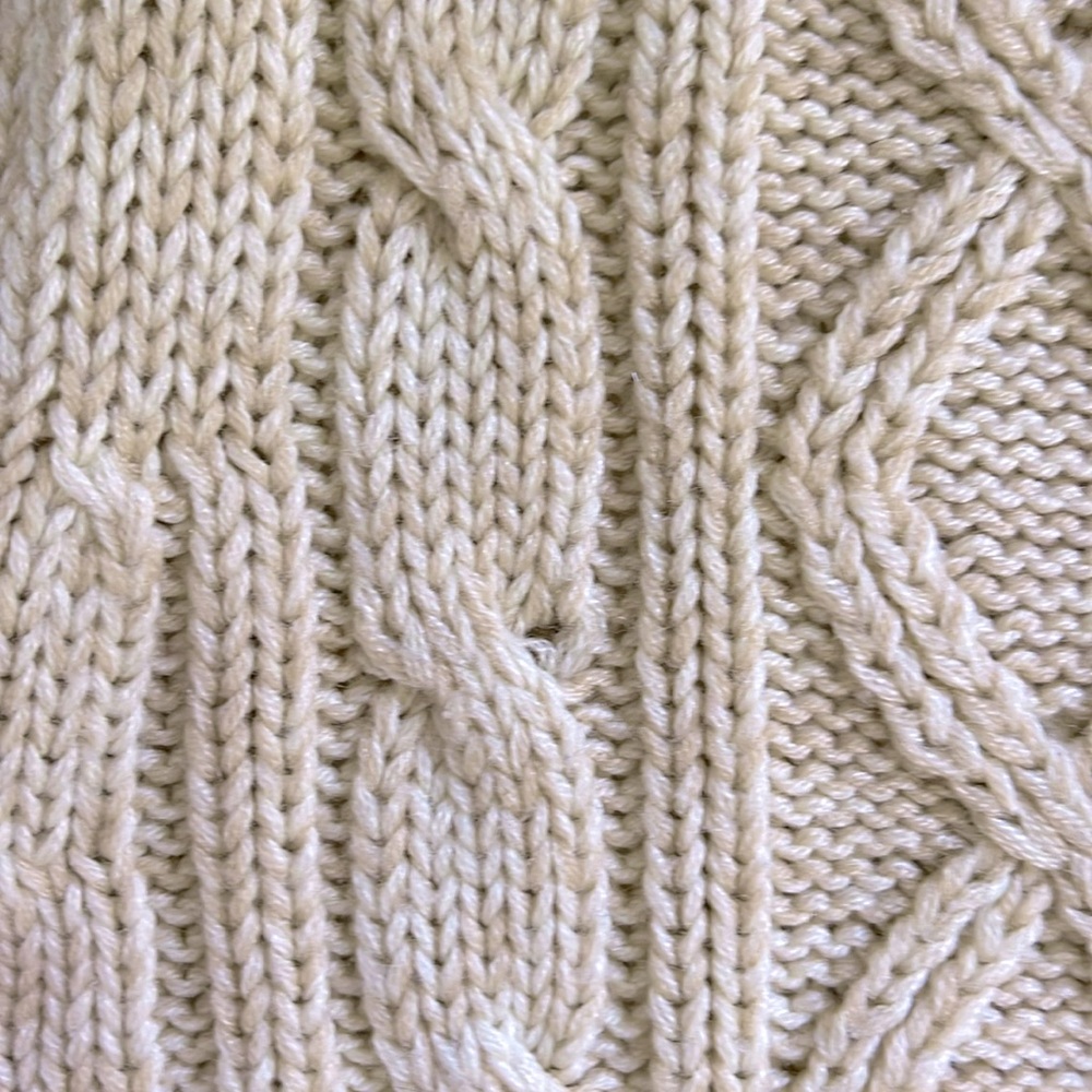 Cream Vintage Fisherman chunky Cable Knit Sweater fall coastal outdoor oversized - Picture 6 of 6